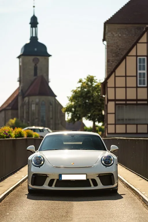 Weißer Porsche 911 GT3 nach der Aufbereitung in Lauffen am Neckar